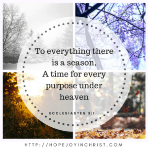 Ecclesiastes 3:1 A season for everything