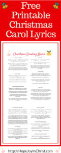 Free Printable Christmas Carol Lyrics (#FreePrintable #ChristmasCarol #HolidayIdeas #ChristCenteredChristmas)