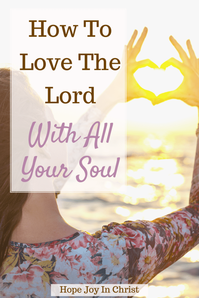 How to Love the Lord With All My Soul PinIt, What does it mean to love God with all your soul? What is Mark 12:31 in the Bible? Love the Lord with all your soul meaning, Love the Lord with all your heart verse, Matthew 22:37, Love the Lord with all your heart Deuteronomy, how to love God with all your soul, what does it mean to love god with all your soul, joy in my soul, Soul Care Self-care #HopeJoyInChrist